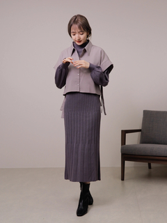 LADYMADE(レディメイド) |シャツベストレイヤードプリーツニットワンピース