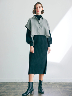 LADYMADE(レディメイド) |シャツベストレイヤードプリーツニットワンピース