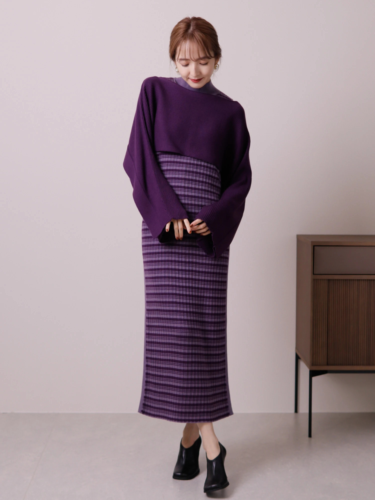 LADYMADE(レディメイド) |ショートニットレイヤードワンピース