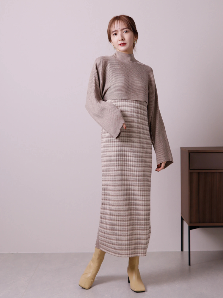 LADYMADE(レディメイド) |ショートニットレイヤードワンピース