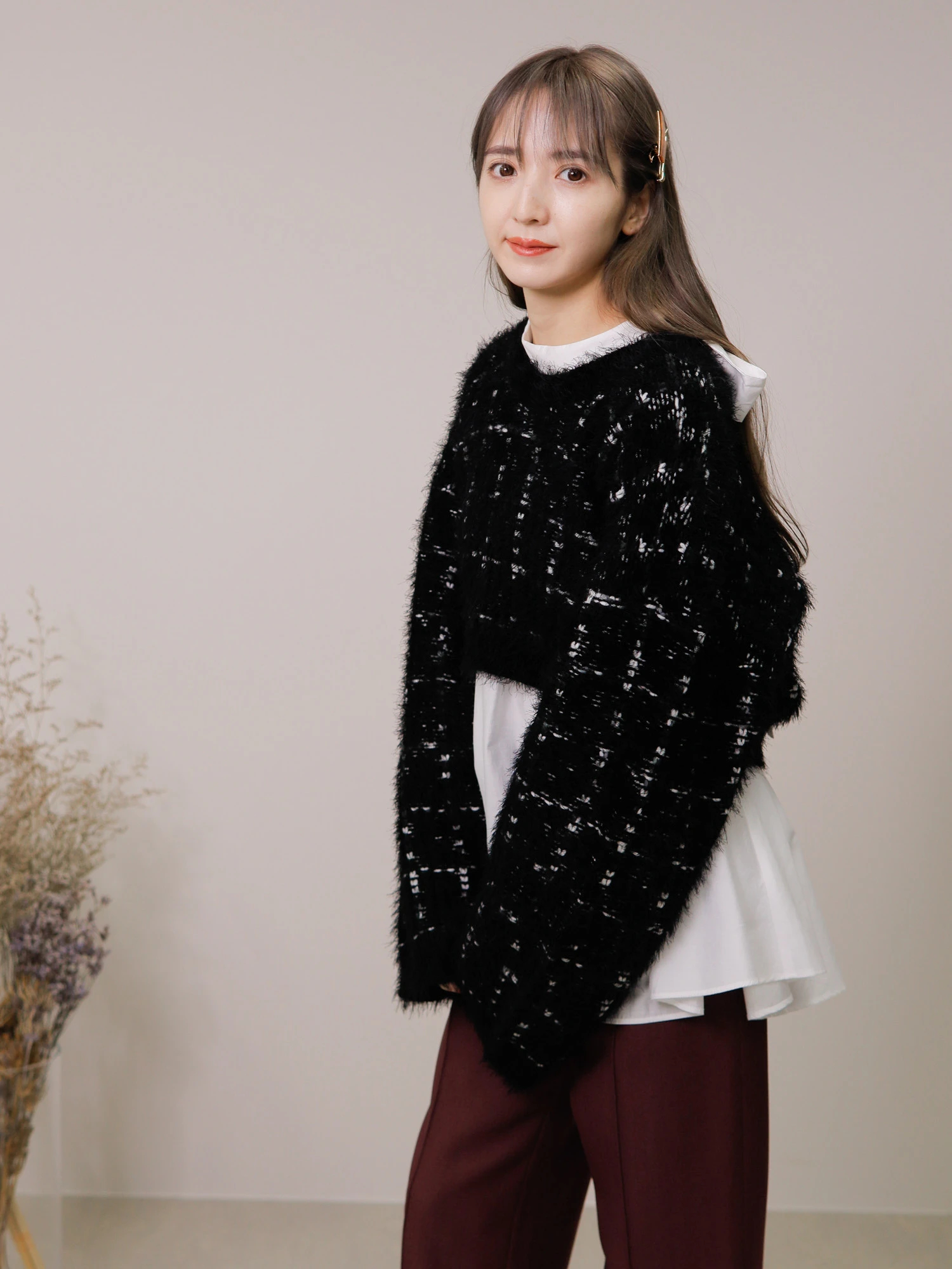 LADYMADE（レディメイド）｜ ツイードフェザーショートニット