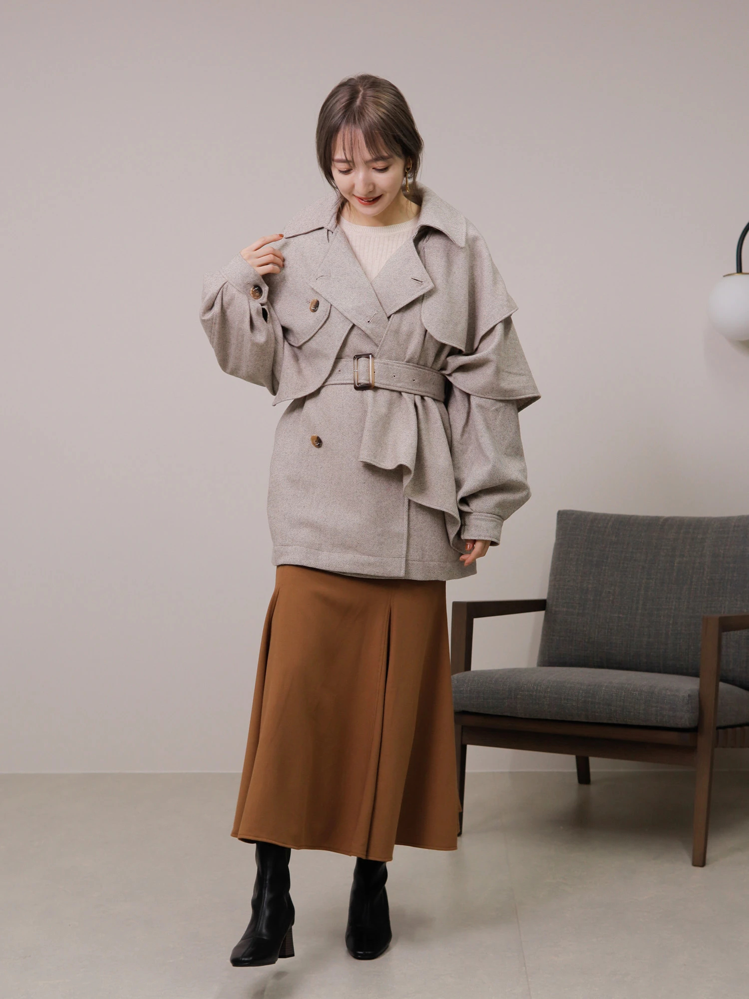 LADYMADE(レディメイド)| フレアマント2WAYショートコート アイテム