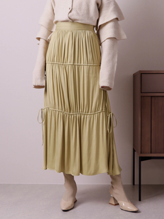 LADYMADE(レディメイド) |サイドリボンサテンティアードスカート
