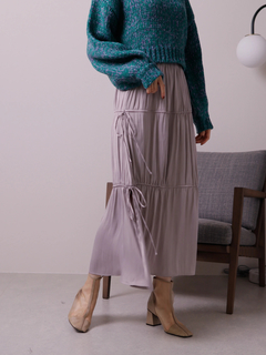 LADYMADE(レディメイド) |サイドリボンサテンティアードスカート