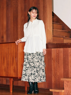 LADYMADE(レディメイド) |サイドリボンサテンティアードスカート