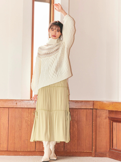 LADYMADE(レディメイド) |サイドリボンサテンティアードスカート