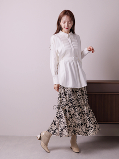 LADYMADE(レディメイド) |サイドリボンサテンティアードスカート