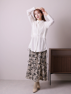 LADYMADE(レディメイド) |サイドリボンサテンティアードスカート