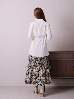 LADYMADE(レディメイド) |サイドリボンサテンティアードスカート