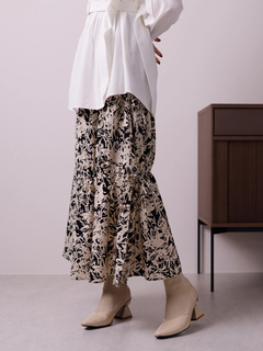 LADYMADE(レディメイド) |サイドリボンサテンティアードスカート