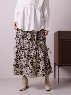 LADYMADE(レディメイド) |サイドリボンサテンティアードスカート