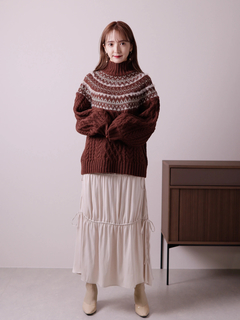 LADYMADE(レディメイド) |サイドリボンサテンティアードスカート