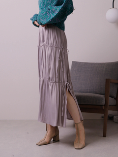 LADYMADE(レディメイド) |サイドリボンサテンティアードスカート