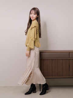 LADYMADE(レディメイド) |サイドリボンサテンティアードスカート