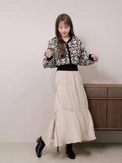 LADYMADE(レディメイド) |サイドリボンサテンティアードスカート