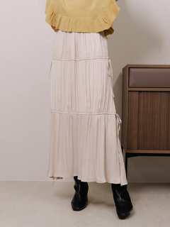 LADYMADE(レディメイド) |サイドリボンサテンティアードスカート
