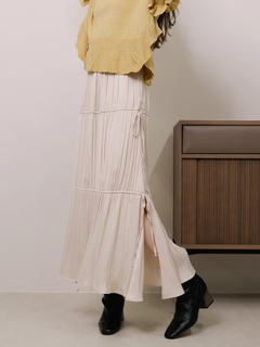 LADYMADE(レディメイド) |サイドリボンサテンティアードスカート