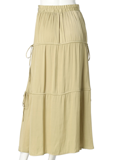 LADYMADE(レディメイド) |サイドリボンサテンティアードスカート