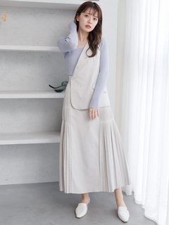 LADYMADE(レディメイド) |ベストレイヤードサイドプリーツスカート