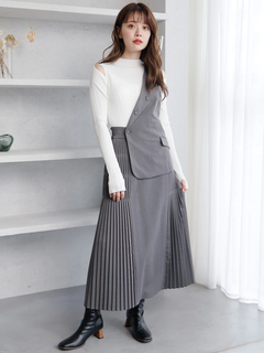 LADYMADE(レディメイド) |ベストレイヤードサイドプリーツスカート