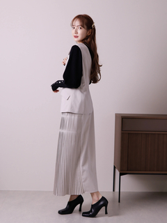 LADYMADE(レディメイド) |ベストレイヤードサイドプリーツスカート