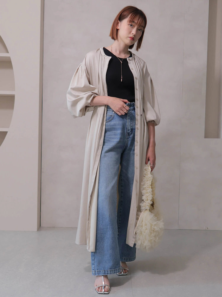 LADYMADE(レディメイド) |ボリュームスリーブウエストタックシャツワンピース