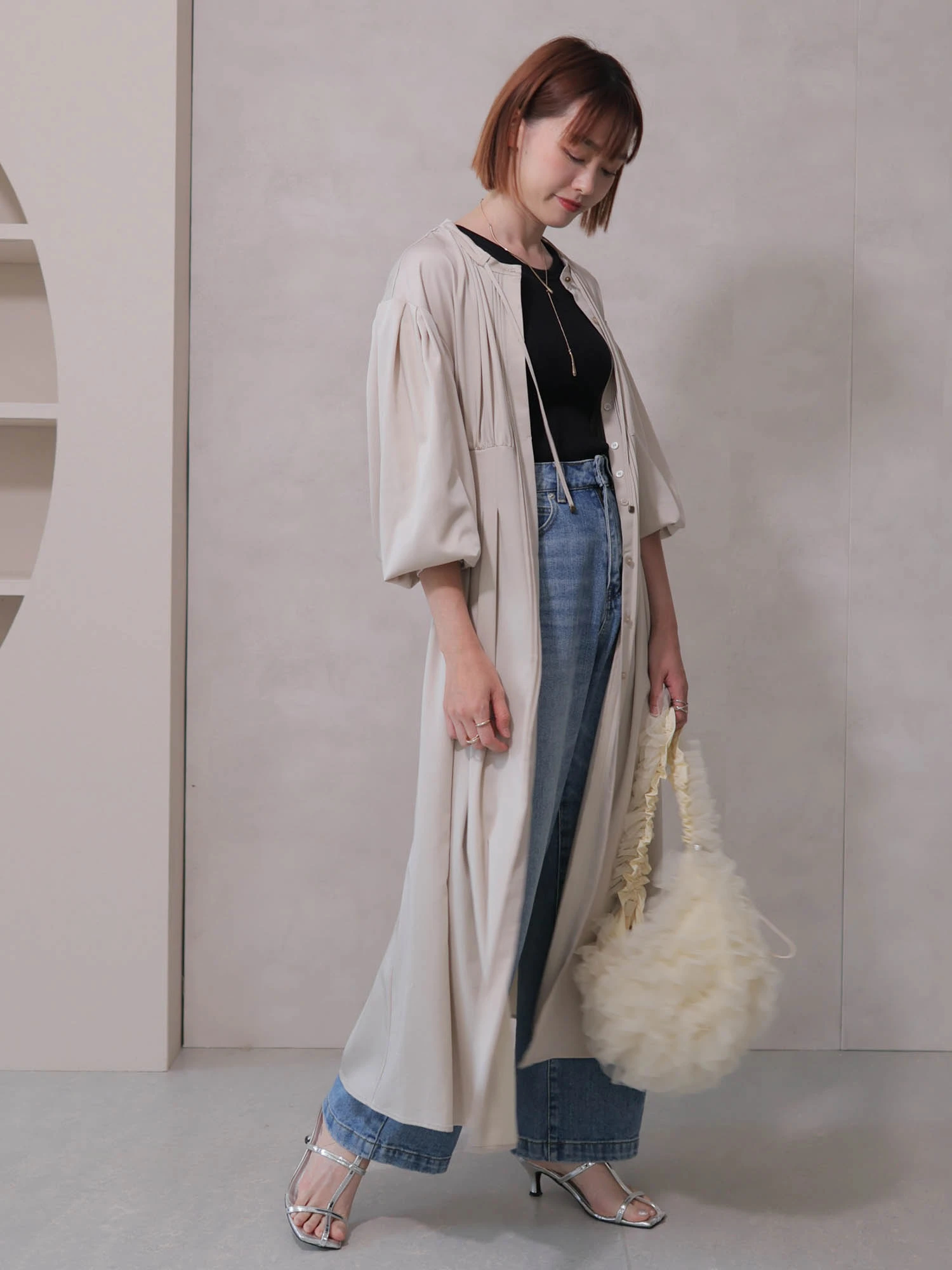 LADYMADE（レディメイド）｜ ボリュームスリーブウエストタックシャツ