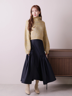 LADYMADE(レディメイド) |レザーライクトリコットロングスカート