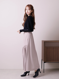 LADYMADE(レディメイド) |レザーライクトリコットロングスカート