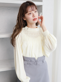 LADYMADE(レディメイド) |シャーリング2WAYボウタイブラウス