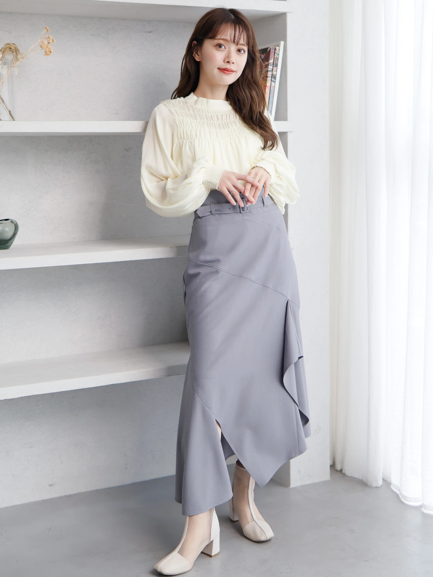 LADYMADE（レディメイド）｜ シャーリング2WAYボウタイブラウス
