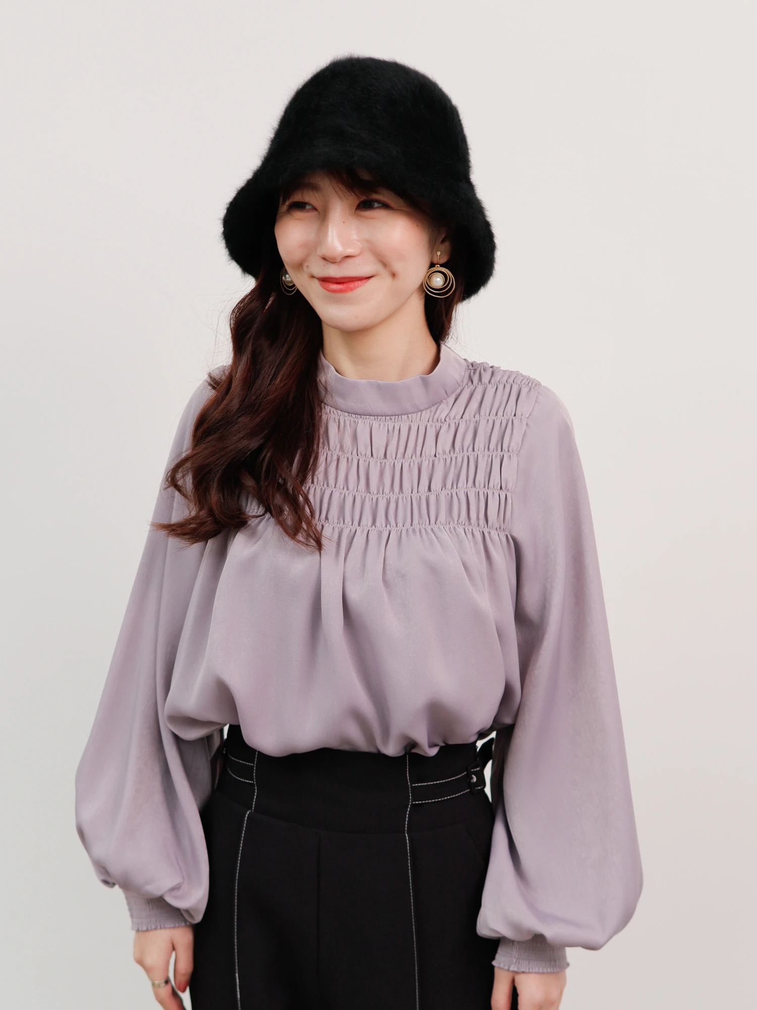 LADYMADE / レディメイド　ブラウスシャーリングシャツ LADYMADE シャツ ブラウス ダブルカラーシャーリングシャツ