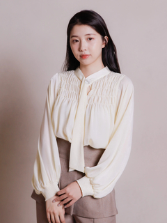 LADYMADE(レディメイド) |シャーリング2WAYボウタイブラウス