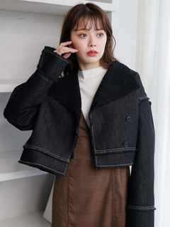 LADYMADE(レディメイド) |デニムボアボンディングショートコート