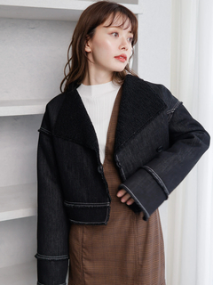 LADYMADE(レディメイド) |デニムボアボンディングショートコート