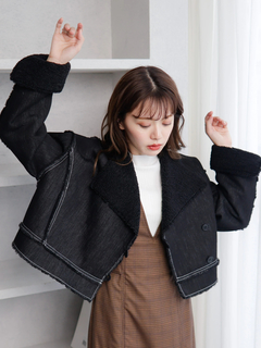 LADYMADE(レディメイド) |デニムボアボンディングショートコート