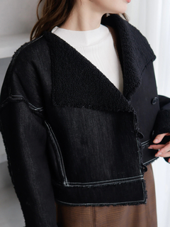 LADYMADE(レディメイド) |デニムボアボンディングショートコート