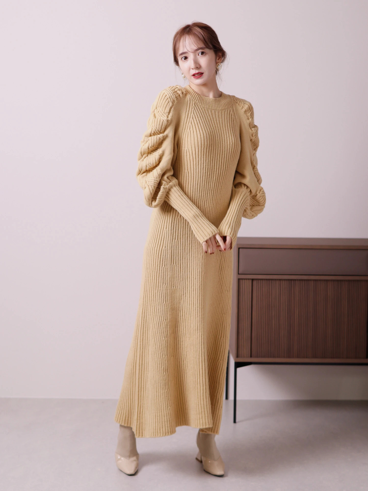 LADYMADE(レディメイド) |ケーブルスリーブニットワンピース