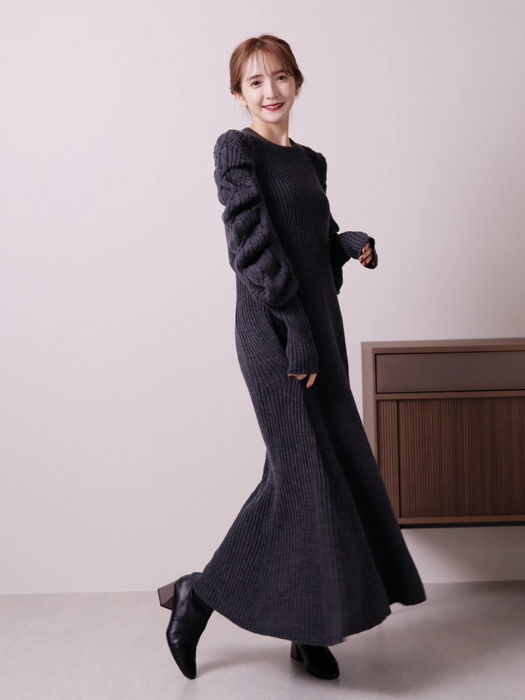 LADYMADE(レディメイド) |ケーブルスリーブニットワンピース