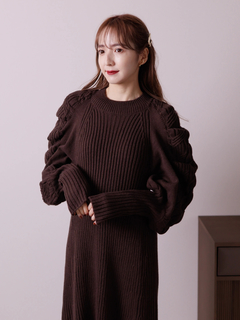 LADYMADE(レディメイド) |ケーブルスリーブニットワンピース