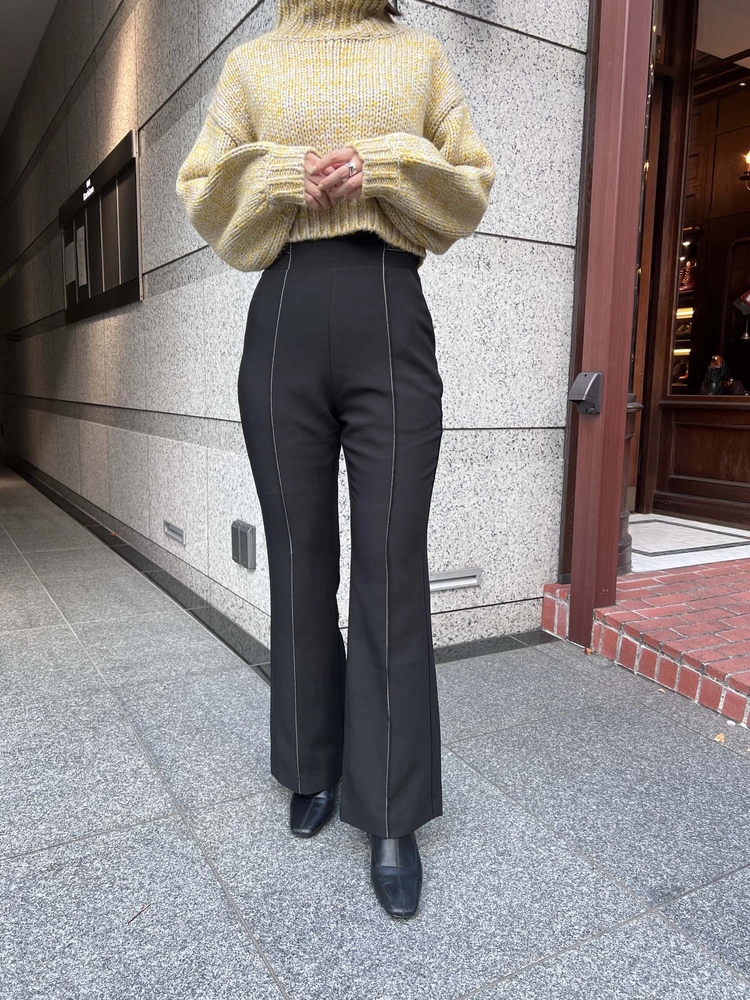 LADYMADE(レディメイド) |サイドベルトハイウエストフレアパンツ