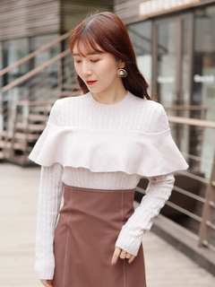 LADYMADE(レディメイド) |ケーブルフリルニットドッキングワンピース