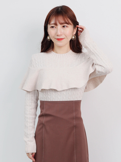 LADYMADE(レディメイド) |ケーブルフリルニットドッキングワンピース