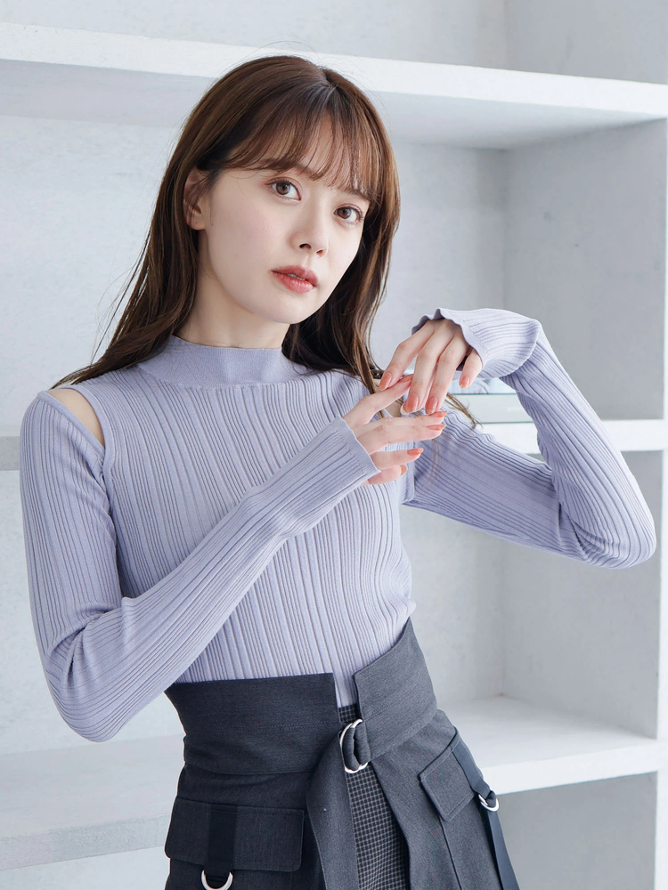 LADYMADE(レディメイド) |スリットショルダー2WAYリブニット
