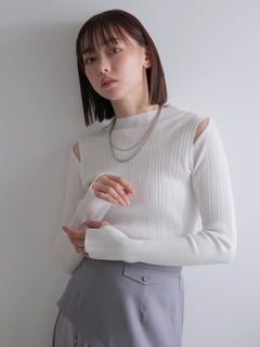 LADYMADE(レディメイド) |スリットショルダー2WAYリブニット