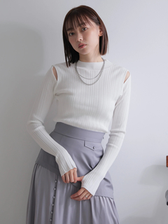 LADYMADE(レディメイド) |スリットショルダー2WAYリブニット