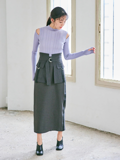 LADYMADE(レディメイド) |スリットショルダー2WAYリブニット