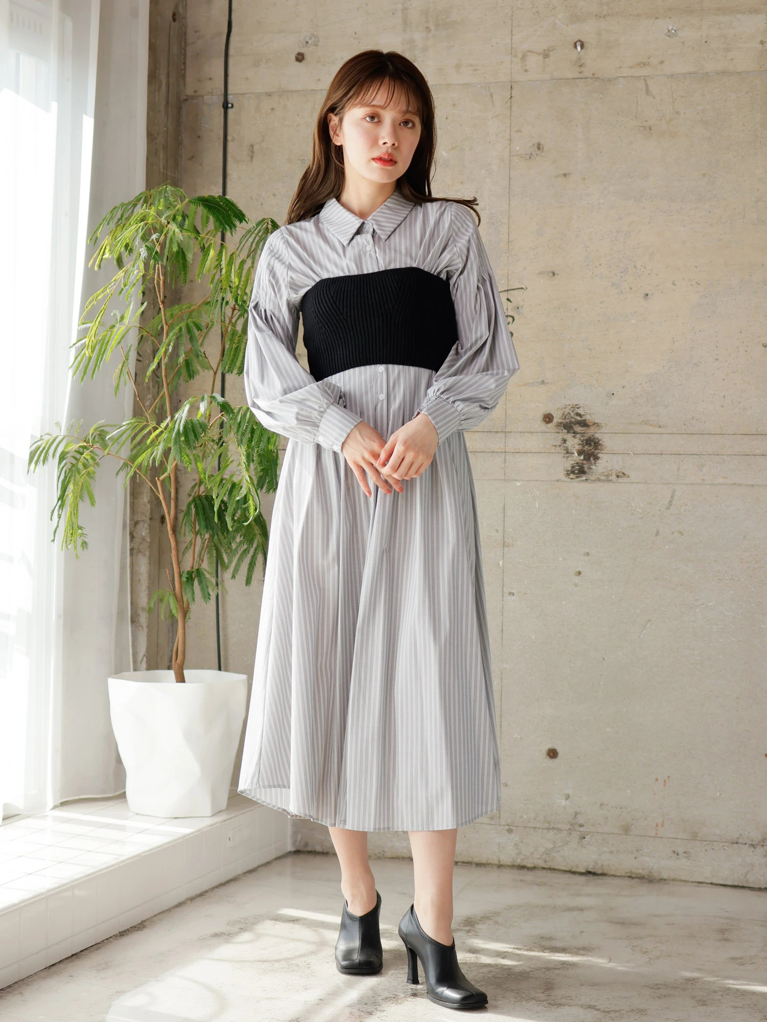 LADYMADE（レディメイド）｜ ニットビスチェSETシャツワンピース