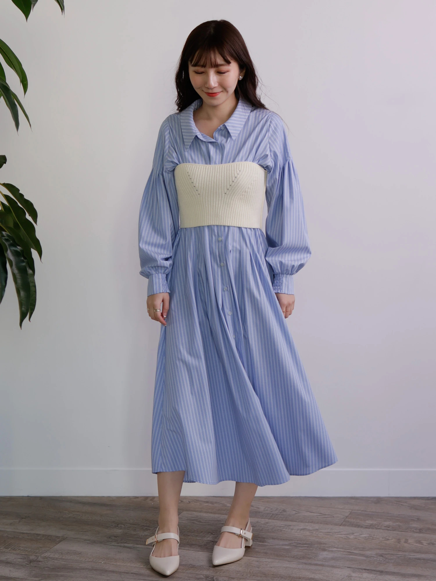 LADYMADE（レディメイド）｜ ニットビスチェSETシャツワンピース