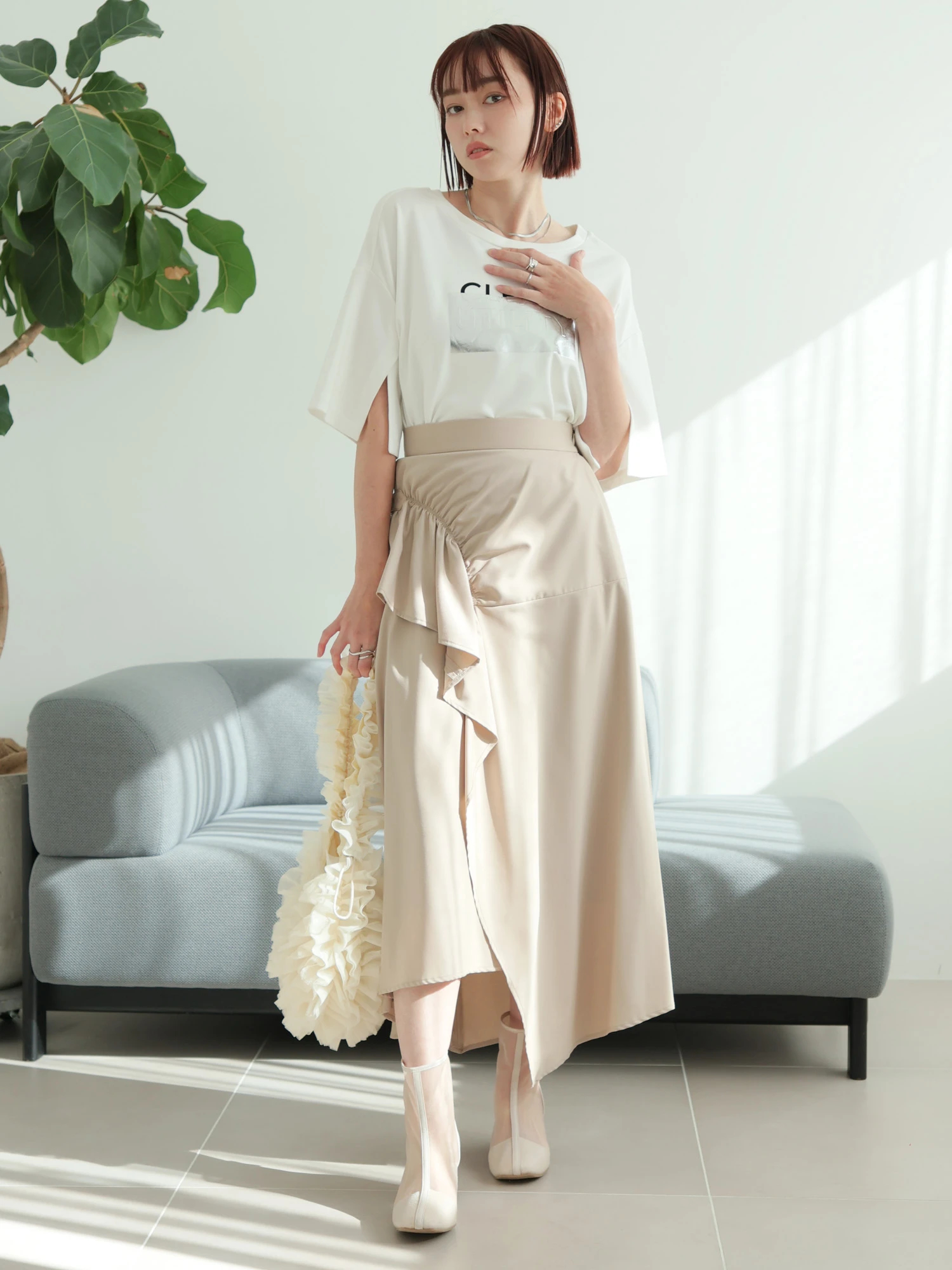 LADYMADE（レディメイド）｜ ドロストアシメヘムスカート アイテムの